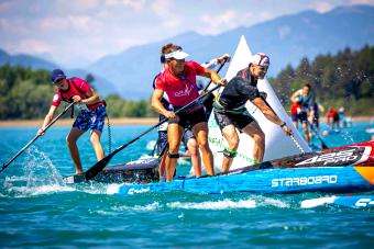 ICF: Barreras Shows Speed and Endurance to Strike Twice at Lake Rocks SUP Festival