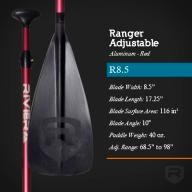 riviera Ranger R8.5 Aluminum Adjustable SUP Paddle